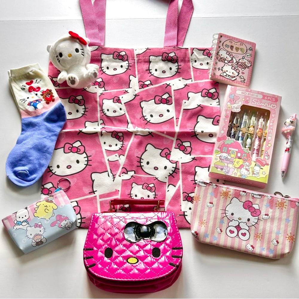💝(HK0016) Hello Kitty Lover’s Adorable 9-Piece Tote Bag Bundle - Picture 11 of 11